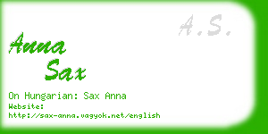 anna sax business card